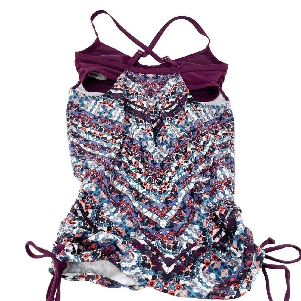 Athleta‎ Marrakesh Side Scrunch Tankini 32D/DD Quick Dry Lycra UPF 50+ Swim Top
